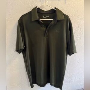 Under Armour green men polo